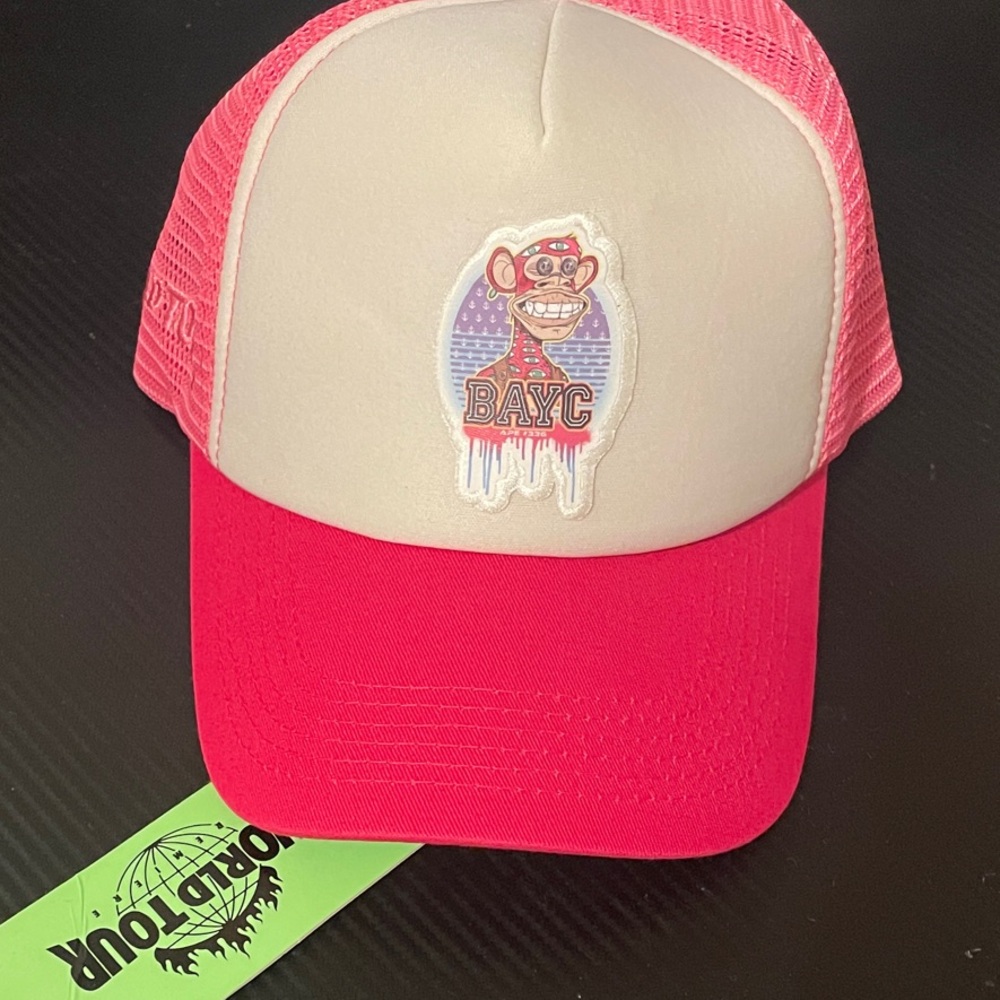 Pink and White BAYC Trucker Hat